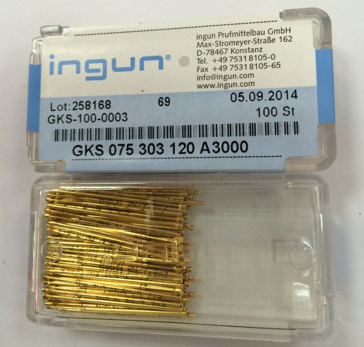 德国INGUN测试探针 GKS 075-303-120/130A2000 电测弹簧针 PL75-A