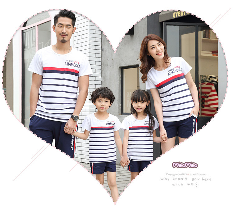 条纹+英文亲子装_15