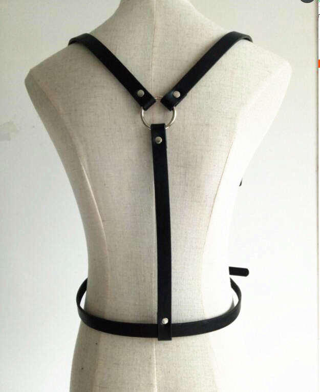 Correa de cuero negro europeo y americano Correa + cinturón integrado