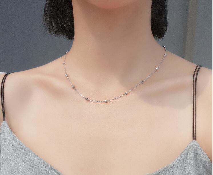 Wedding, Travel Occasion Geometric Titanium Steel Inlaid Shell Inlaid Gold Necklace