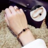 Golden women's bracelet stainless steel, fashionable universal jewelry, accessory, pink gold, does not fade, Korean style