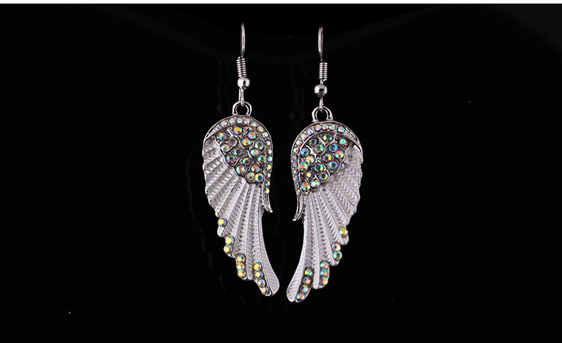 Mode Ailes Alliage Incruster Strass Femmes Boucles D'oreilles 1 Paire display picture 4