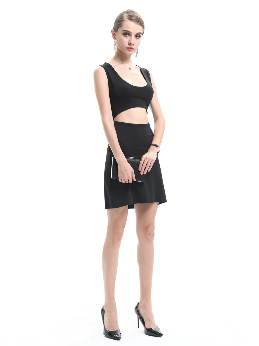 sexy elastic waist slimming leisure sports sleeveless dress  NSJR36719