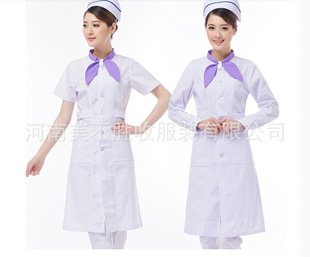 服装厂家定制短袖新医院白大褂护士服导医服夏美容师纹绣师工作服-阿里巴巴