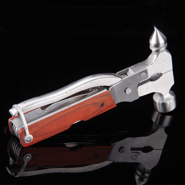 Multifunctional axe life hammer wooden handle axe hammer outdoor portable camping home maintenance combination tool knife