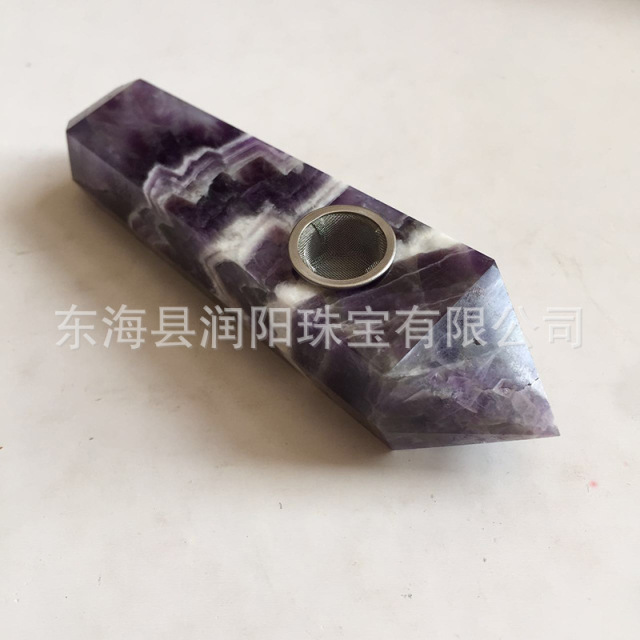 批发天然梦幻紫晶吸烟管原石水晶烟斗抽斗六棱柱外国烟斗国外抽斗 价格 厂家 哪里买 我有货 B 5yoho Cn