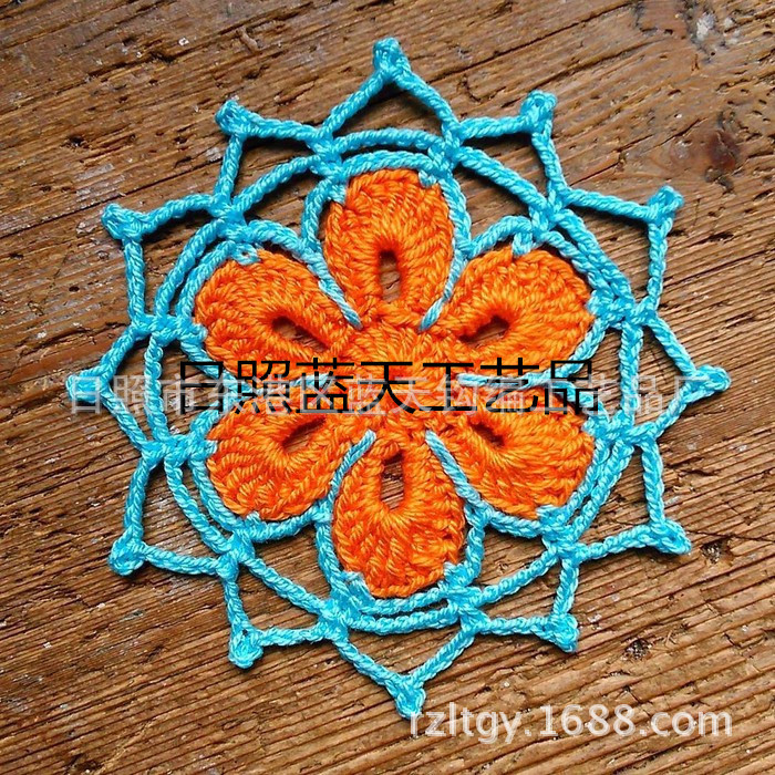 钩花、手工手钩花、钩针毛线花、毛线钩花工艺品