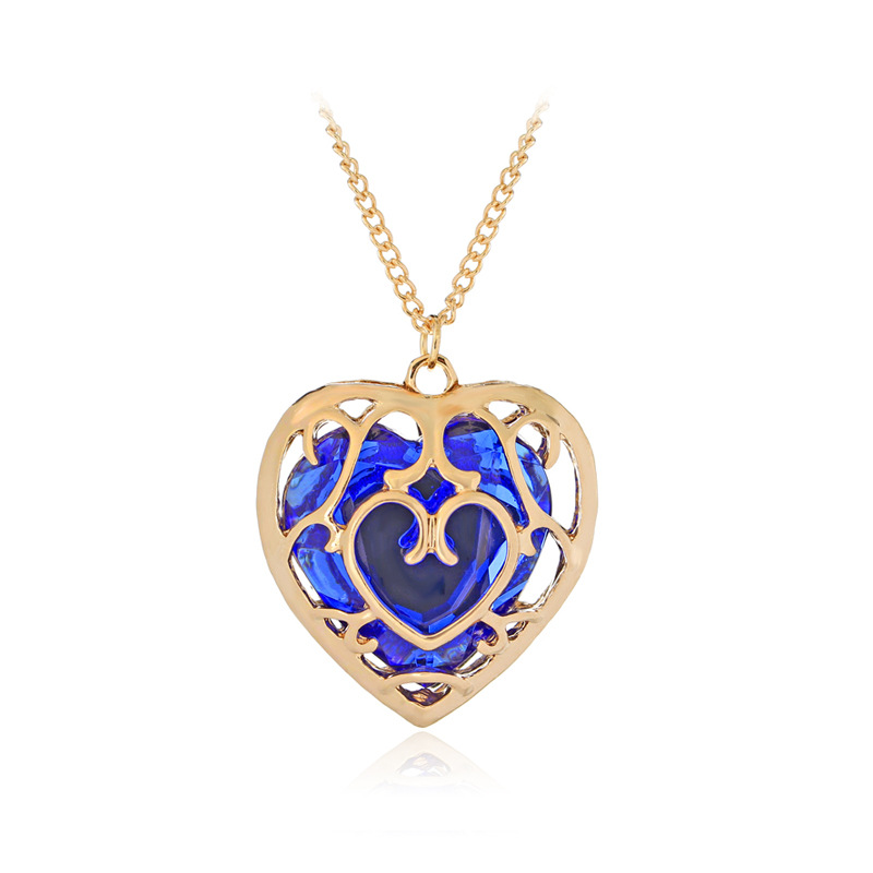 1 Piece Fashion Heart Shape Alloy Plating Rhinestones Women's Pendant Necklace display picture 2