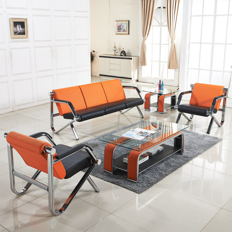 办公沙发茶几组合办公沙发简约 会客接待沙发简易办公沙发三人位