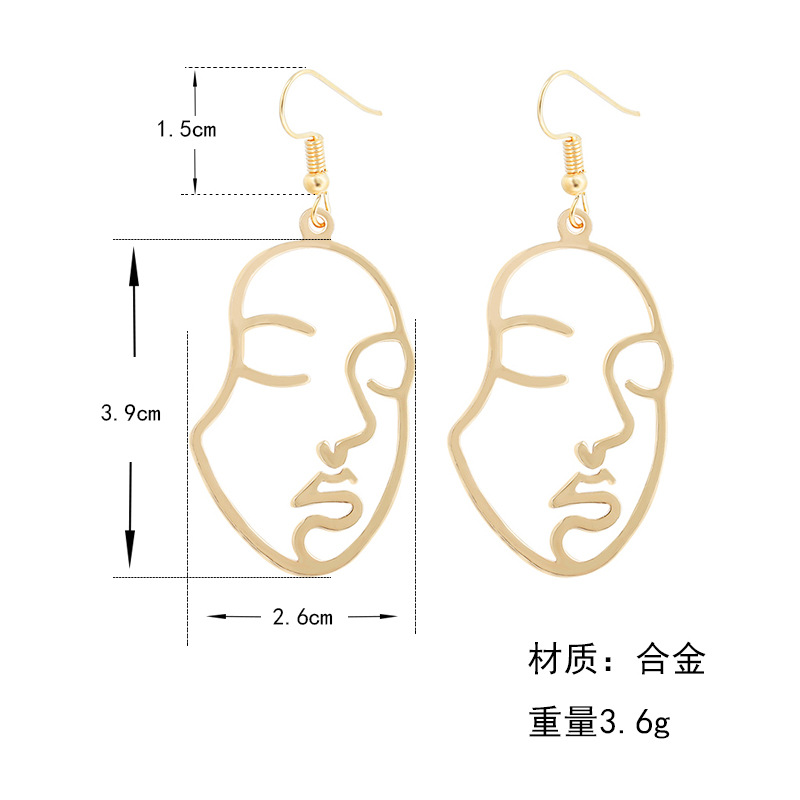 European And American Hot Earrings Personalized Face Mask Earrings Facial Makeup Earrings Exaggerated Punk Female Earrings Ear Studs Earrings display picture 8