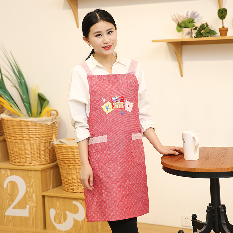 Estilo coreano moda delantal cocina lindo dibujos animados a prueba de aceite hogar adulto personalizado ropa de trabajo cocina sobretodo