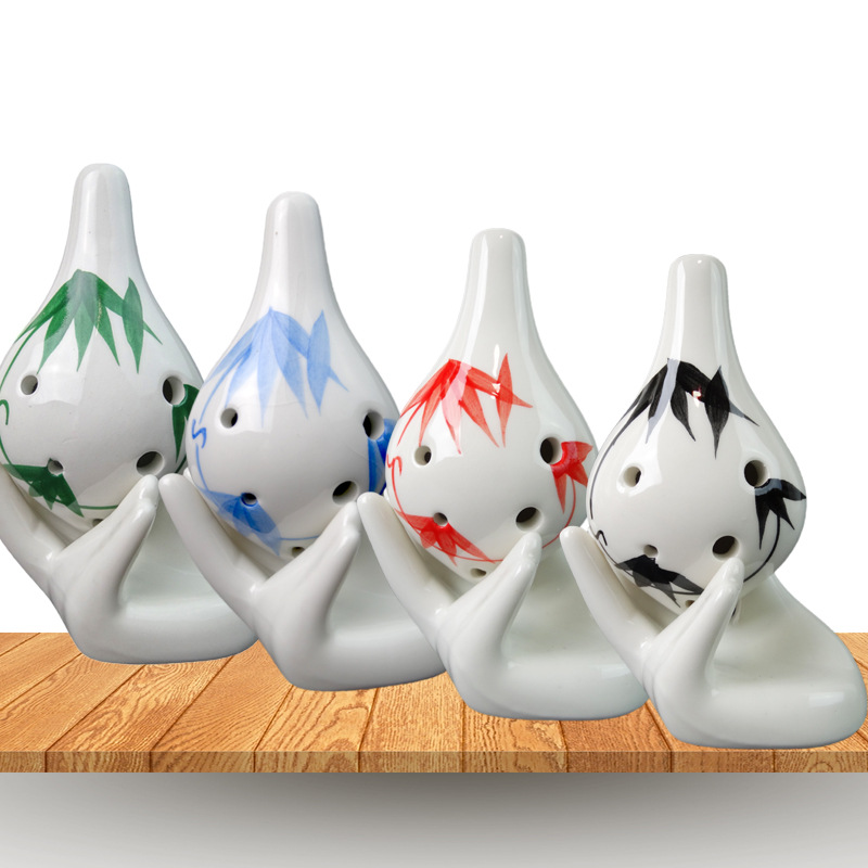 Bamboo Leaf Flute 6 love Cartoon Pig Beetle Jewelry Decoration Beginner introduction Musical Instruments ceramics