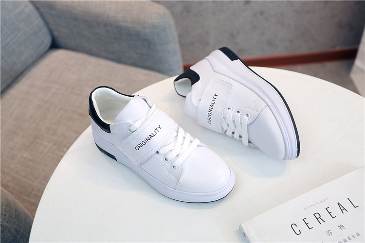 厚底女鞋_春季新款牛皮珠片小白鞋系鞋带休闲