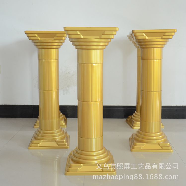 Yiwu wholesale Wedding celebration Supplies Decoration 29*29*80cm Combined Plastic Gold-plated Rome column