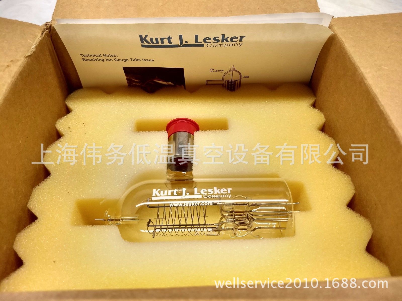 Kurt J Lesker G100TK Glass Vacuum Ion Gauge Tube