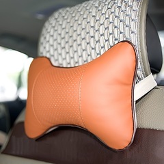 Car Leather Headrest Neck Pillow Cushion Car Pillow Car Seat Headrest Neck Pillow Interior Supplies Pair