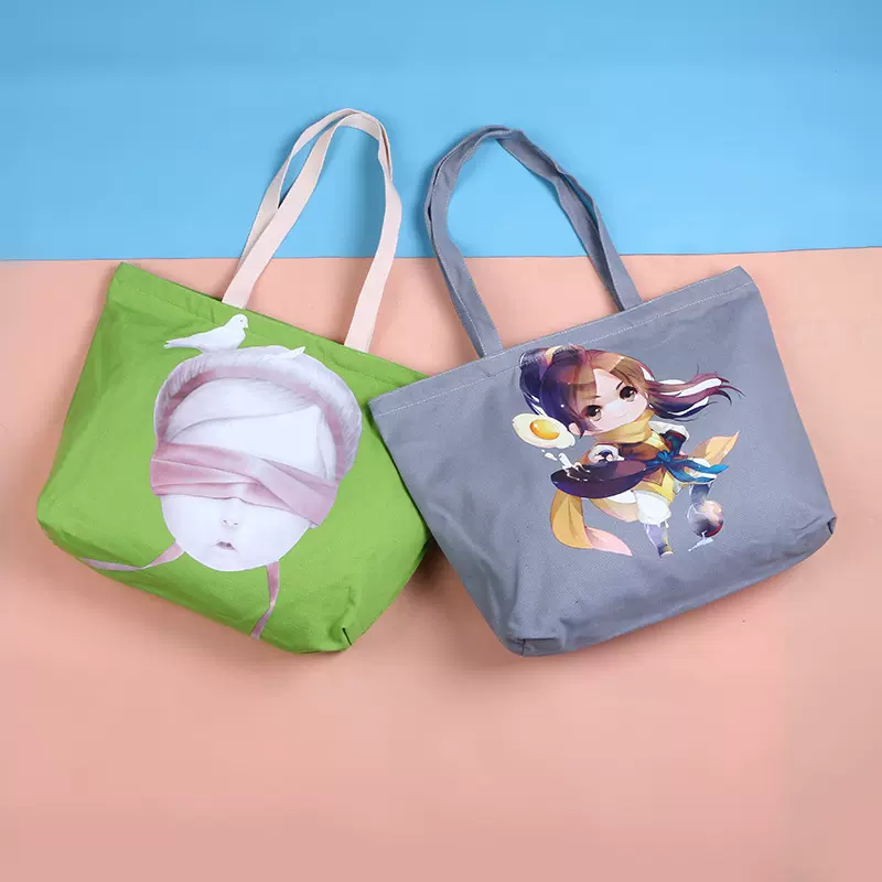 韩国韩风简约印花女士手提包 秋季百搭小清新帆布包