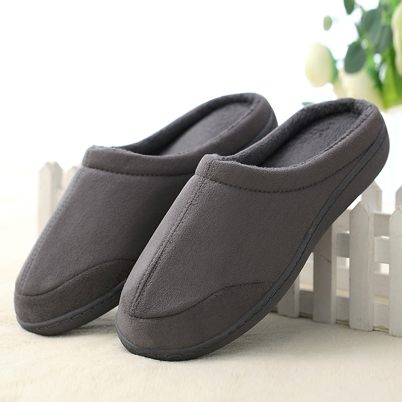 17 autumn and winter new memory sponge foreign trade original single high-end home floor slippers warm non-slip men's cotton slippers