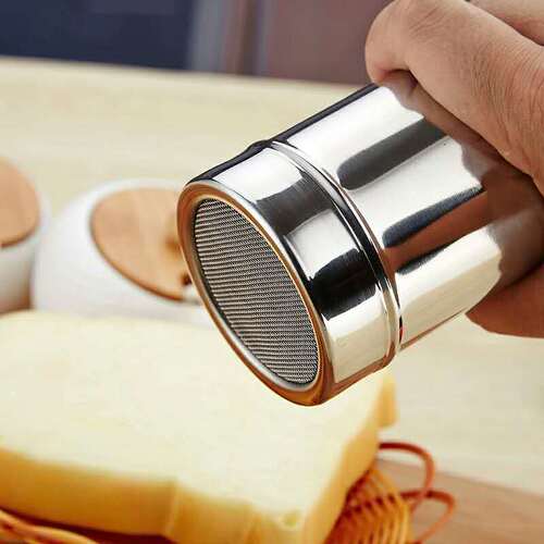 304 stainless steel pepper jar large barbecue seasoning jar kitchen mesh powder sprinkler fancy coffee powder sprinkler
