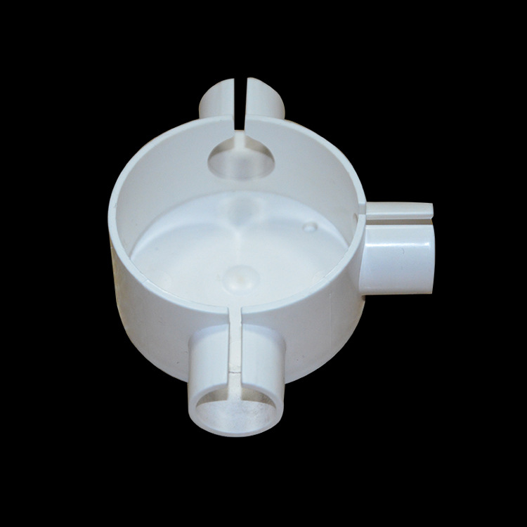 PVC-U光纤开口线管20/25光纤护套管阻燃开口圆三通三叉