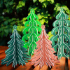 New product card paper four three -dimensional Christmas tree desktop ornaments Christmas jewelry Christmas supplies gift window cloth