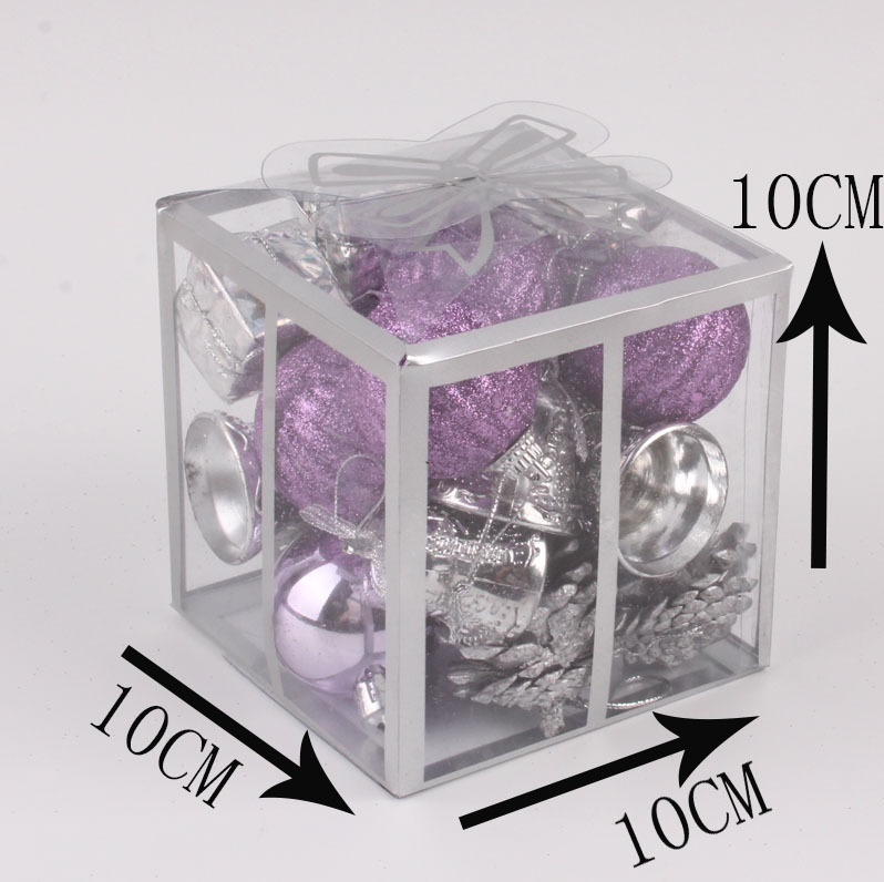 Decoración de Navidad 20 piezas púrpura bolsa de Navidad colgante árbol de Navidad