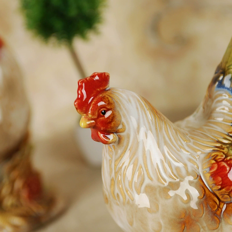 Декорации сельской местности, керамические изделия, изделия Crafts, цыплята, креативная выставка дома на столе, декор для гостиной