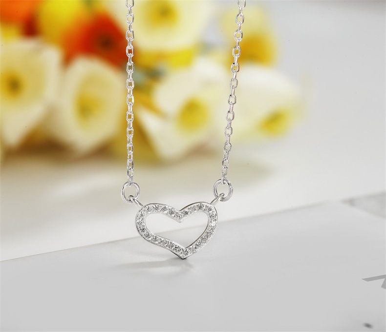 2g Weight 925 Sterling Silver Pendant Material 1 Piece 925 Sterling Silver Heart Shape 925 Sterling Silver Cable Chain Pendant Necklace