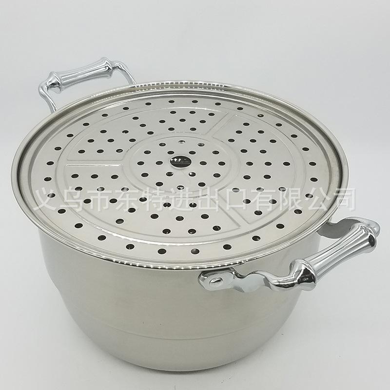 Factory direct sales of stainless steel steamers, combination LIDS, double-bottom steamers, composite steel multi-purpose steamers, high-end gift POTS detail image 12