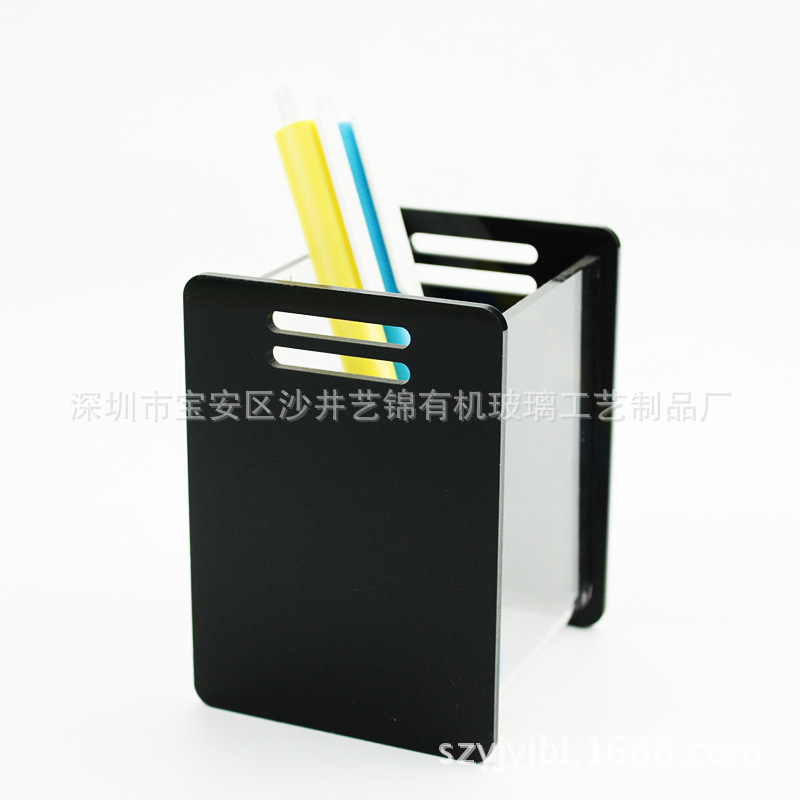 亚克力笔筒办公用品有机玻璃创意笔筒笔架收纳桶可印logo厂家批发