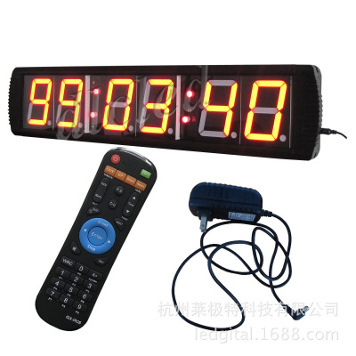 Meeting Countdown 4 inch 6 blue digital display Electronics Clock Electronic stopwatch remote control control Wall hanging install