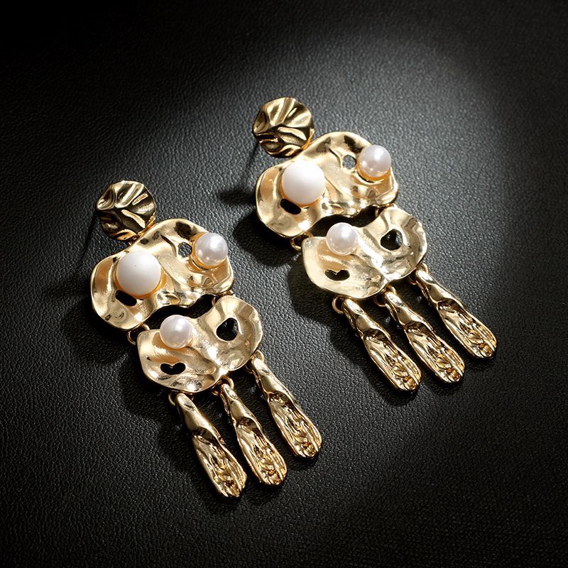 Fashion Alloy plating earring(Golden)NHGY1545-Golden