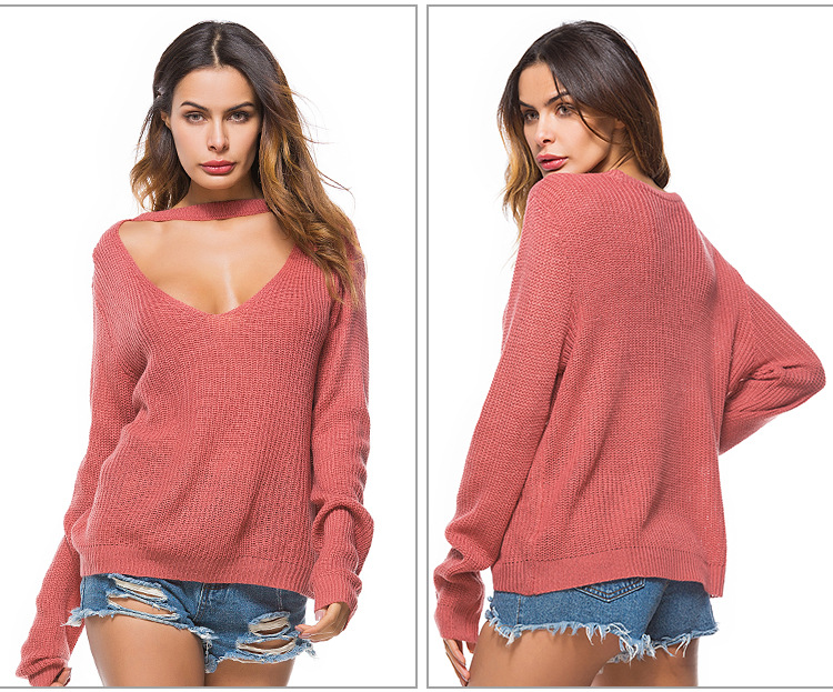 sexy deep V knitted bottoming shirt NSYH31405