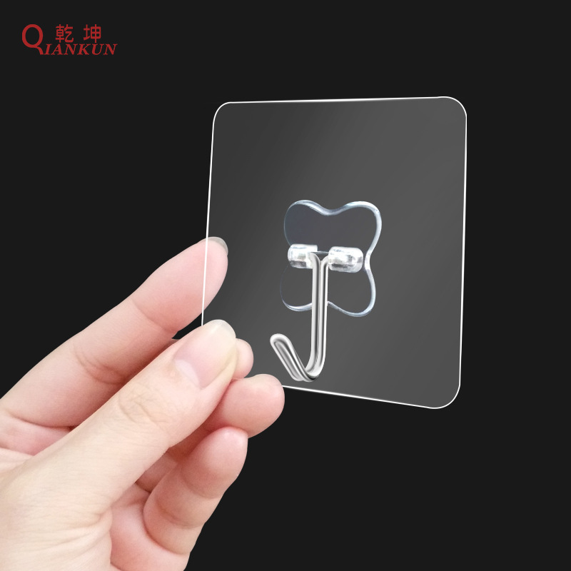 Transparent frosted seamless hook strong wall kitchen hook bathroom wall hanging nail-free small hook hook manufacturer Transparent frosted seamless hook strong wall kitchen hook bathroom wall hanging nail-free small hook hook manufacturer