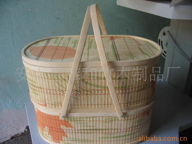 供应竹篮 酒类包装篮 葡萄酒包装盒