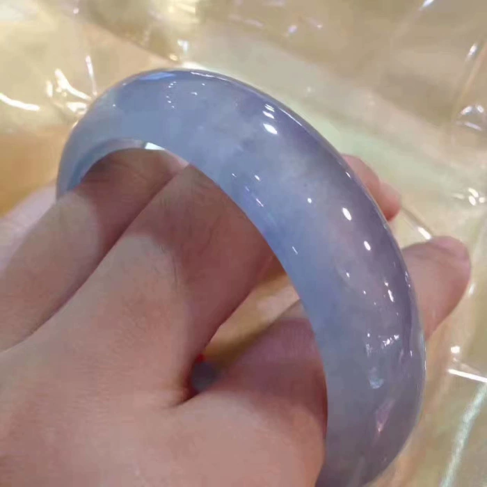 Ice purple thick square jade jade bracelet