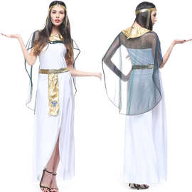 Halloween Costume希腊女神 埃及女王装 女郎 白色长裙2827
