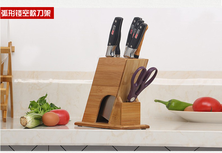 Soporte de cuchillo de bambú multifuncional titular de cuchillo de madera sólida combinación simple suministros de cocina cuchillo titular precio de fábrica suministro directo
