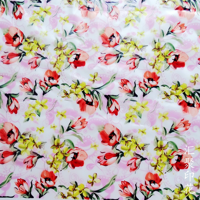 桌布印花 彩色直喷时装数码印花面料 时尚雨衣雨伞印花面料