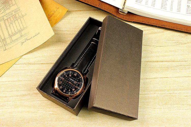 Watch Gift Box Paper Box Rectangular Watch Box Long Black Watch Box In Stock Wholesale Packing Box Carton Paper Box display picture 2