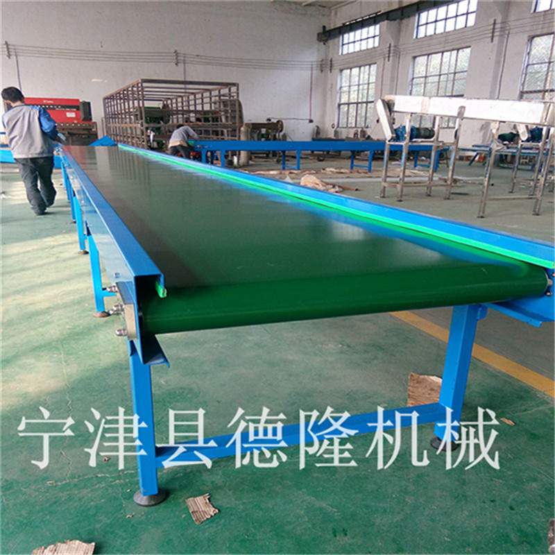 德隆厂家生产皮带流水线 滚筒输送线 大倾角输送机 转角输送机