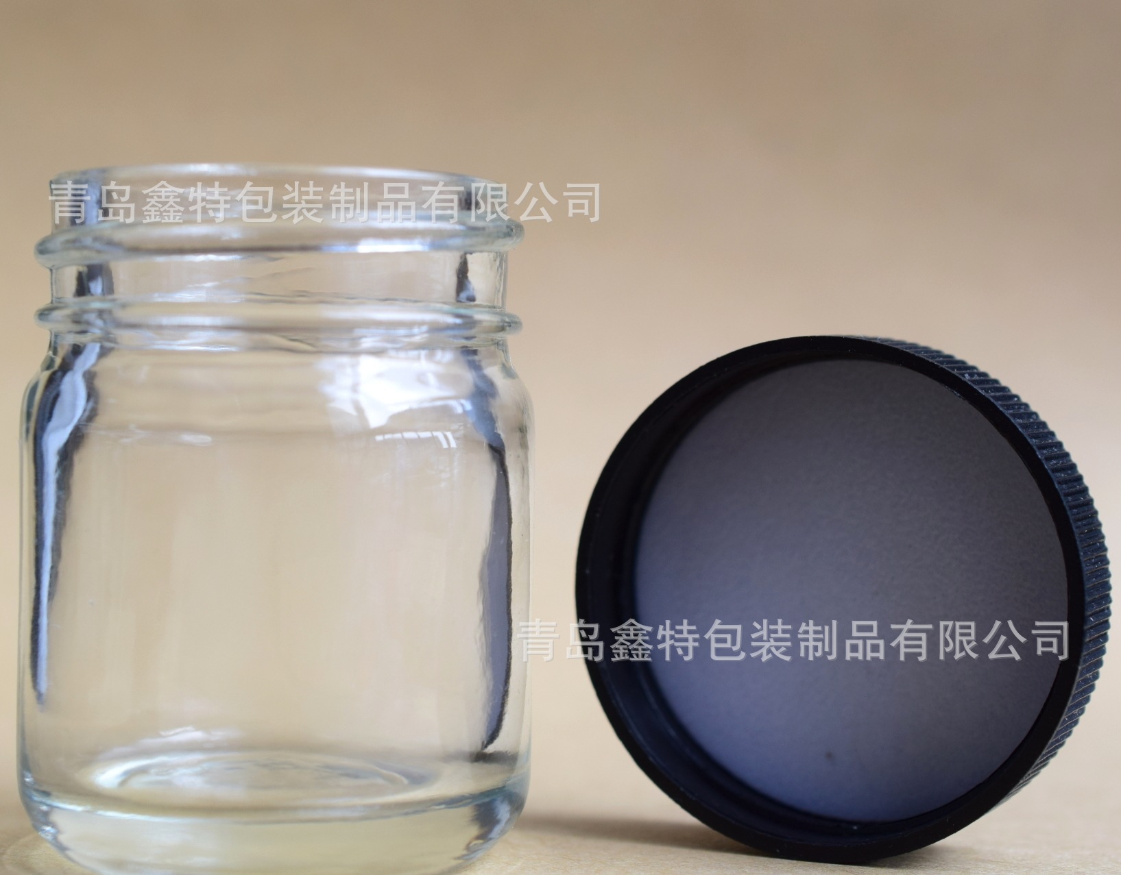 直销 现货1oz 玻璃瓶 50ml面霜瓶 膏霜瓶 烟油瓶 配黑色塑料盖