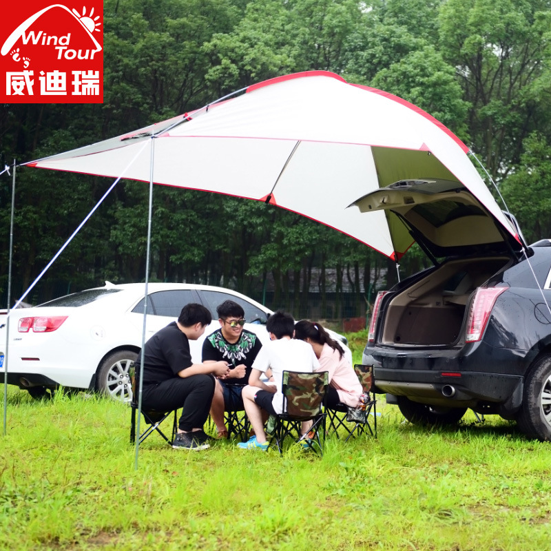 户外便携野营车尾帐自驾游烧烤多人防雨遮阳凉棚沙滩天幕帐篷天幕