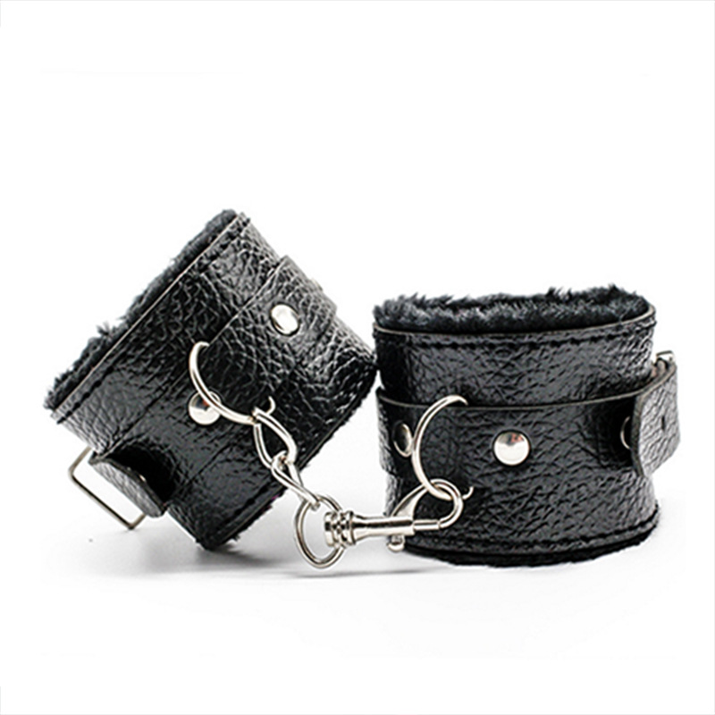 Bdsm Play Set For Adults, 10-piece Leather And Plush Restraints_voghion.com