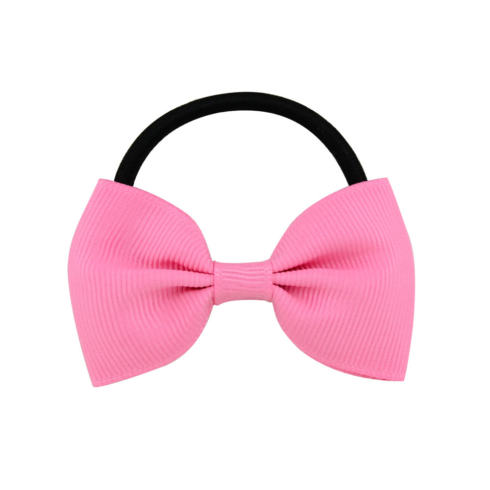 Simple Solid Color Children's Bow Cute Hair Rope Hair Ring Hair Accessories display picture 1