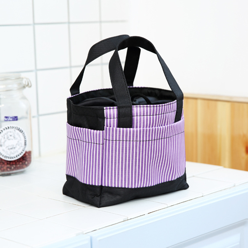 stripe Lunch box Bag Ice pack thickening aluminum foil waterproof portable Bento bag Large Cooler bag Drawstring Insulation package