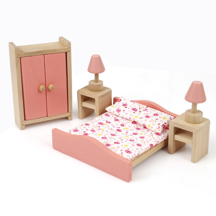 Diy Moda Mini Ahsap Minyatur Dollhouse Mobilya Oyuncak Seti Yatak Odasi Mutfak Yemek Odasi Banyo Oturma Odasi Oyuncak Oyna Pretend Pretend Play Toys Pretend Playplay Toy Aliexpress