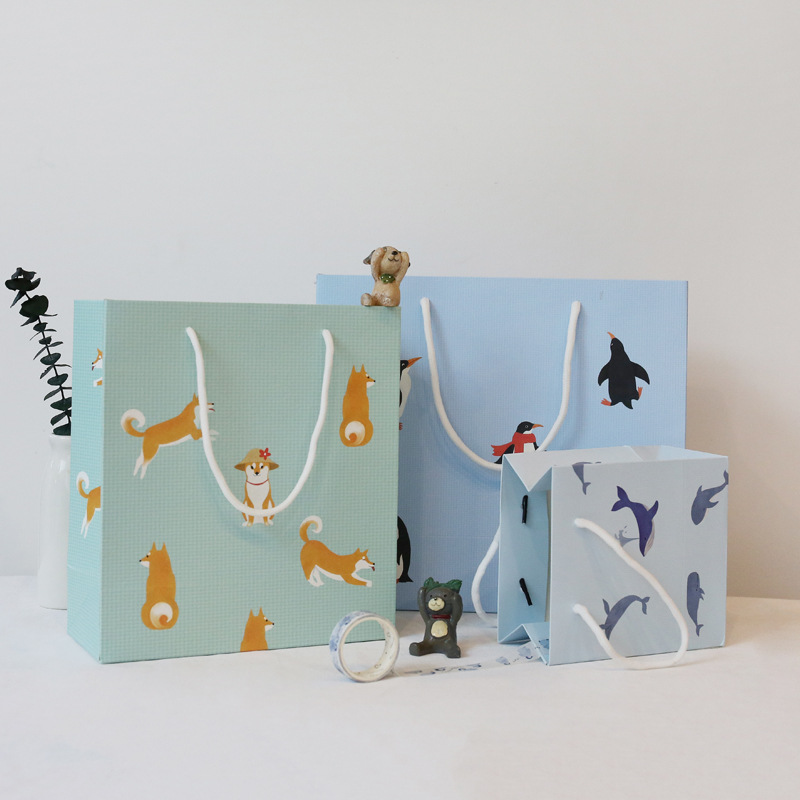 袋子包装袋礼品袋信的恋人手提袋卡通和风植物可爱手绘动物 阿里巴巴