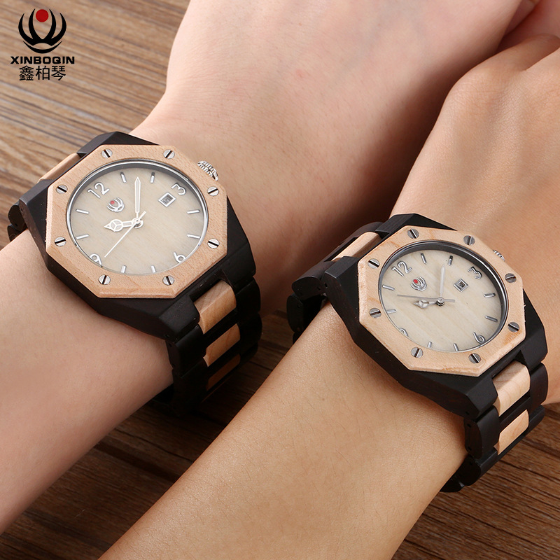 鑫柏琴石英木质手表一对防水男女个性木头表