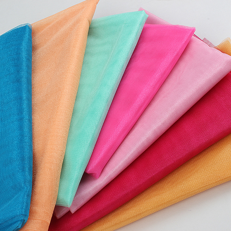 【百晟】锦纶闪光方格网  纱丽服窗纱饰品装饰用布服装面料 批发